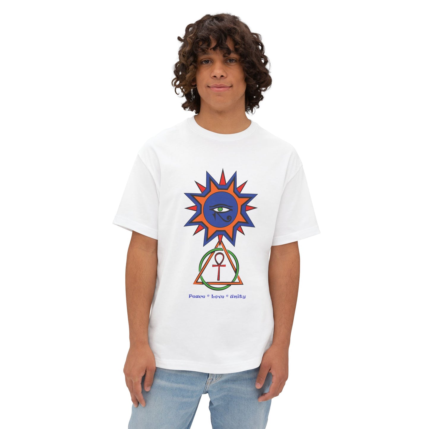 2-B. Egyptian Sun - Peace - Love - Unity / Unisex - Graphic Tee Shirt