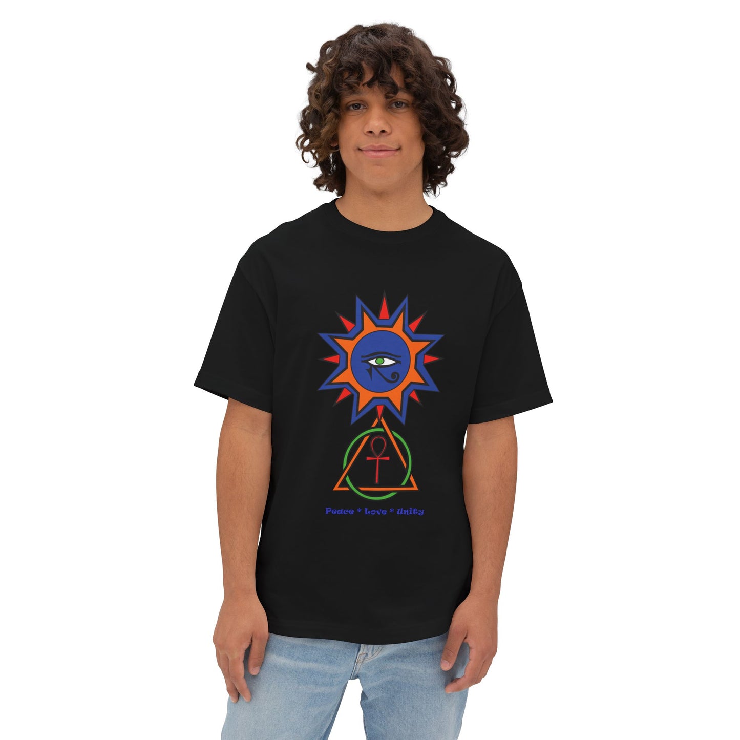 2-B. Egyptian Sun - Peace - Love - Unity / Unisex - Graphic Tee Shirt