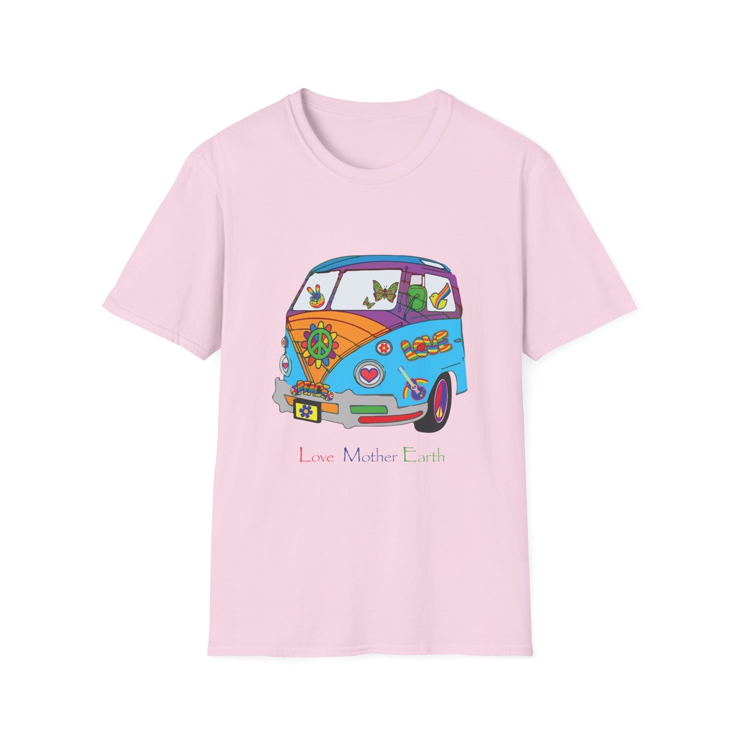 5-E. Love Mother Earth - Hippy Van / Unisex - Graphic Tee Shirt