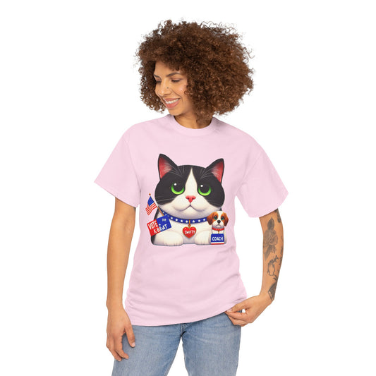 X-Vote-1. Freedom & Democracy - Swifty Cat Says - Vote for K-Brat & Coach / Unisex - Graphic Tee Shirt