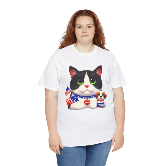 X-Vote-1. Freedom & Democracy - Swifty Cat Says - Vote for K-Brat & Coach / Unisex - Graphic Tee Shirt