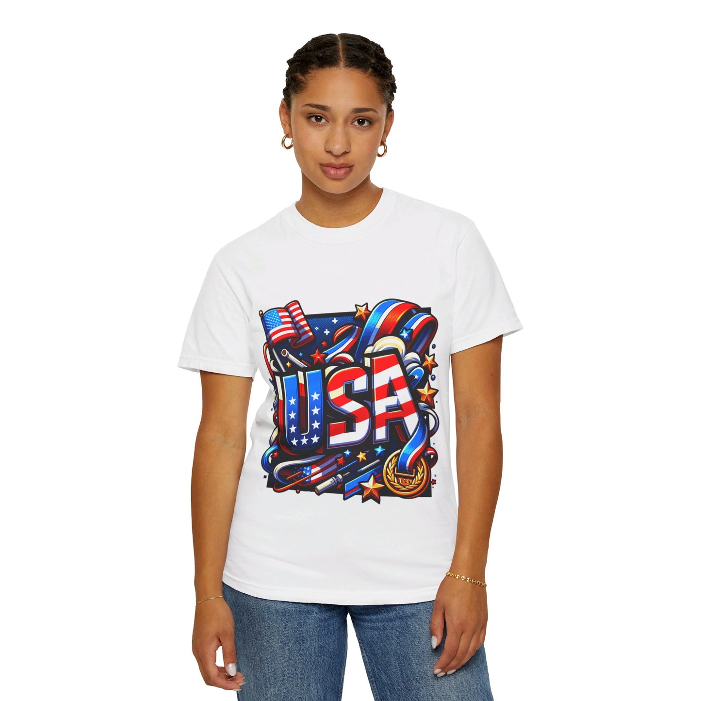 X - Vote - USA - Gold Medal - Flag-1. / Unisex Graphic Tee Shirt