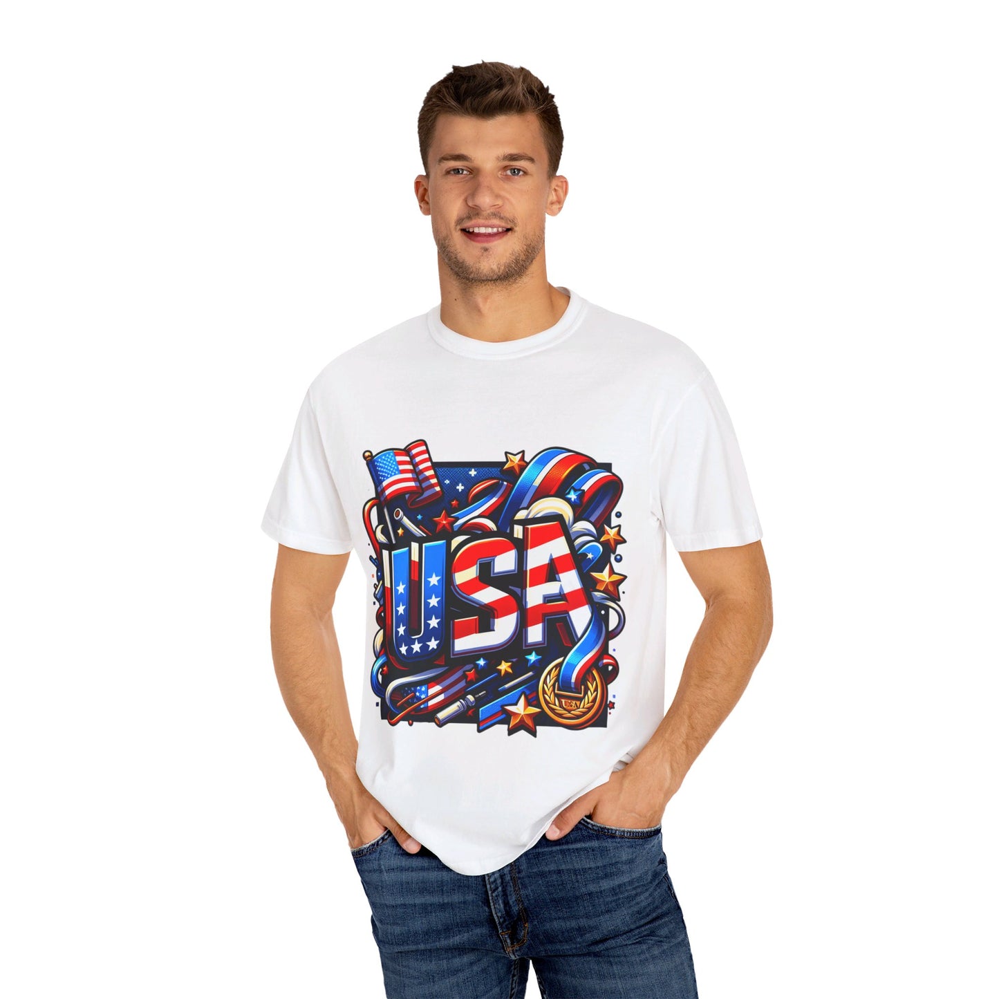 X - Vote - USA - Gold Medal - Flag-1. / Unisex Graphic Tee Shirt