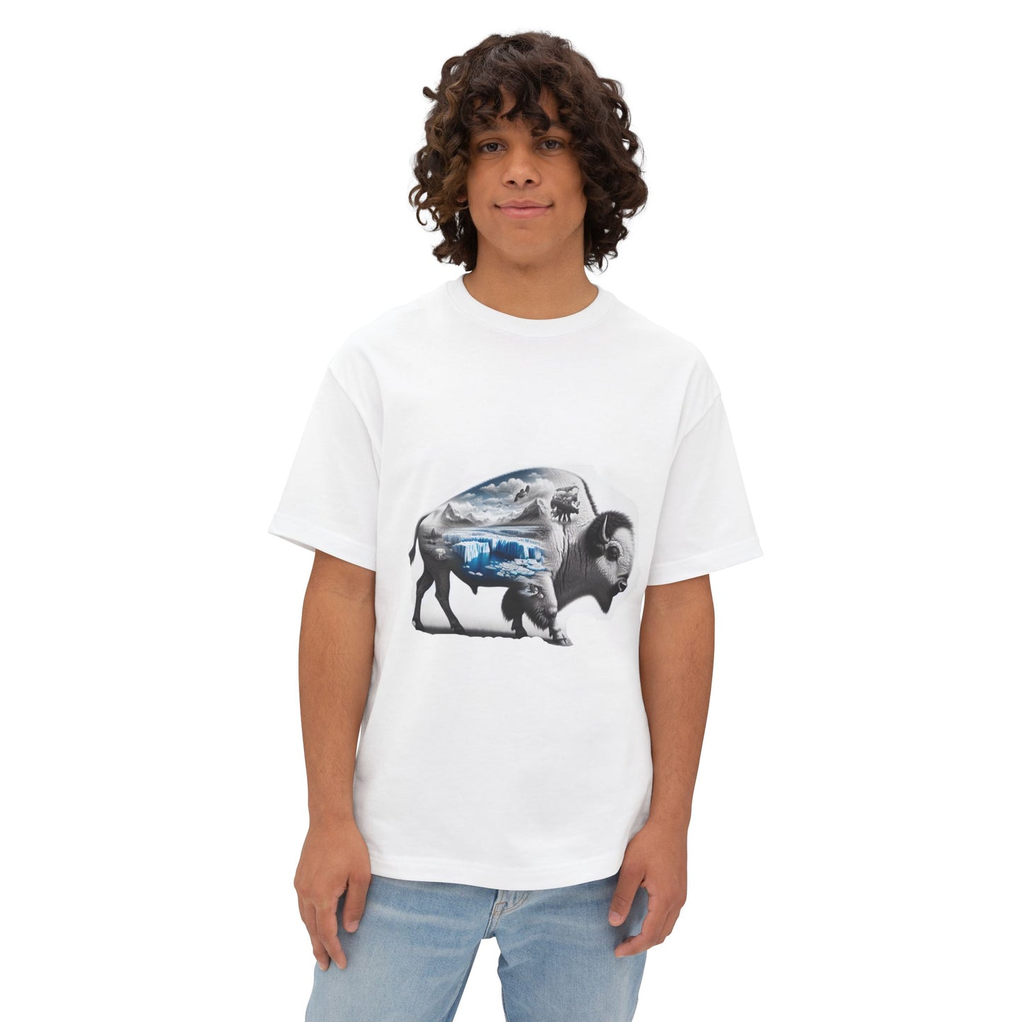 White Bison-7. Native American Inspired / Unisex Graphic Tee Shirt