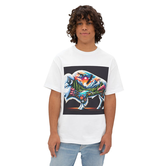 White Bison-1. Native American Inspired / Unisex Graphic Tee Shirt