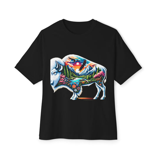 White Bison-1. Native American Inspired / Unisex Graphic Tee Shirt