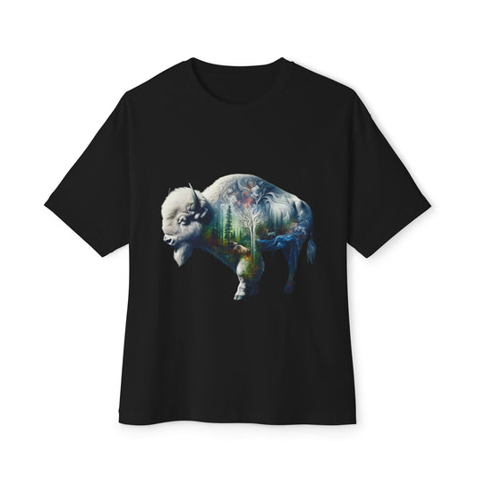 White Bison-3 Doves-River-Flowers / Unisex Graphic Tee Shirt