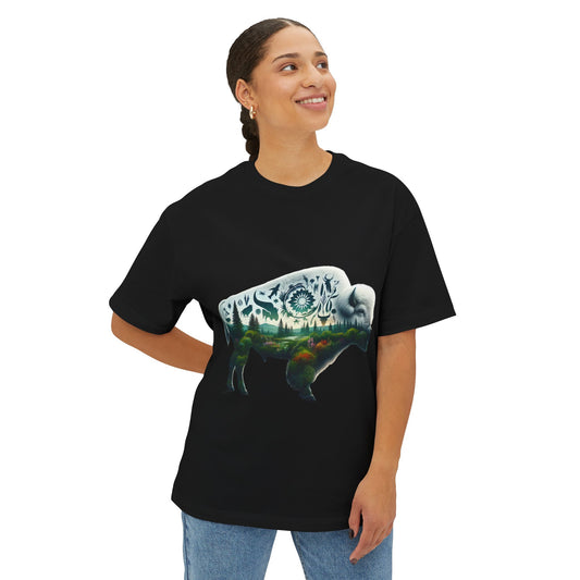 White Bison-2. Native American Inspired / Unisex Graphic Tee Shirt