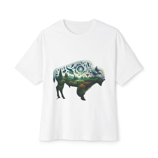 White Bison-2. Native American Inspired / Unisex Graphic Tee Shirt