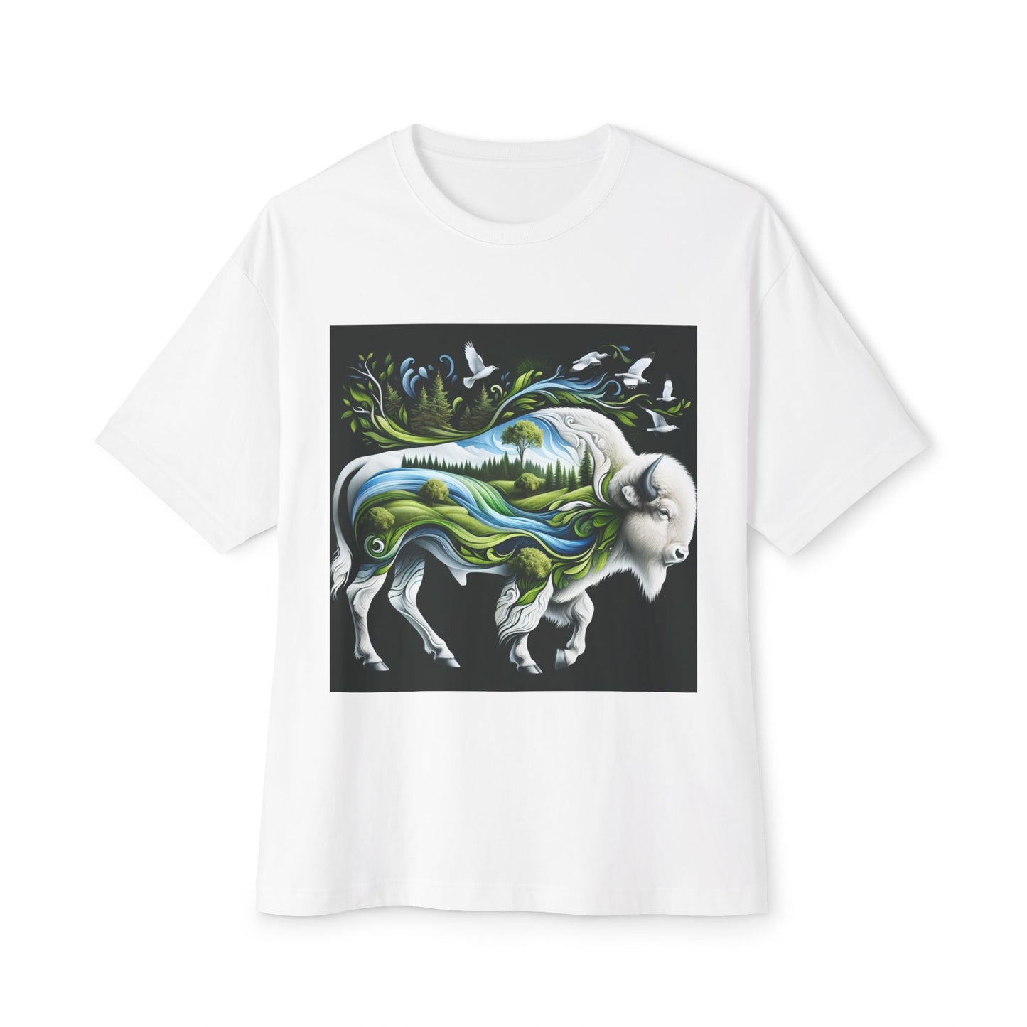 White Bison-4. Native American Inspired / Unisex Graphic Tee Shirt