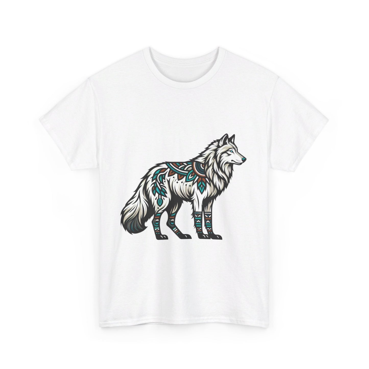 White Wolf-4. Native American Inspired / Unisex Graphic Tee Shirt